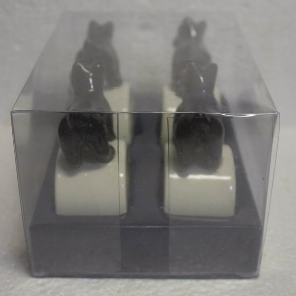 Thomas O'Brian Scottie Puppy Napkin Rings /Set of 4 New in Box - Picture 3 of 6